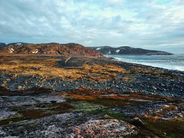 Tundra Ηλιαχτίδες Μια Πολική Ημέρα Χερσόνησος Kola Ρωσία — Φωτογραφία Αρχείου