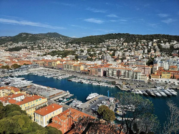 Utsikt Över Staden Och Marina Centrala Nice Frankrike — Stockfoto