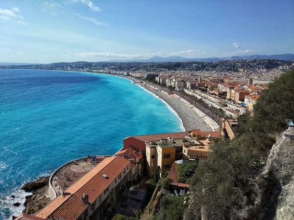 Prachtig Uitzicht Vanaf Heuvel Het Centrum Van Nice Frankrijk — Stockfoto