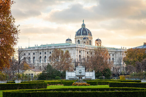 Museum of nature and Grillparzer monument in Vienna, Austria