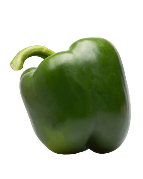 Groene Paprika Geïsoleerd Witte Achtergrond Studio Shot Van Een Verse — Stockfoto