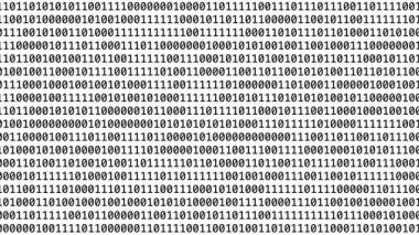 Birler ve sıfırlı ikili kodları gösteren soyut dijital arkaplan. Resim veri, programlama, şifreleme, yapay zeka, siber güvenlik ve modern bilgiyi temsil ediyor.