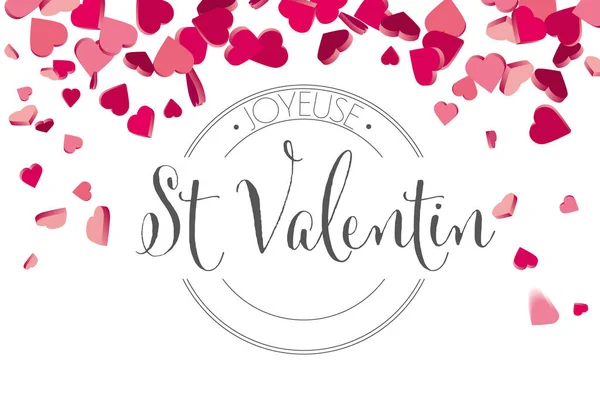 San Valentino Francese Cuori Illustrazione — Foto Stock