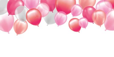 Beyaz arkaplanda izole edilmiş renkli balonlar çizimi