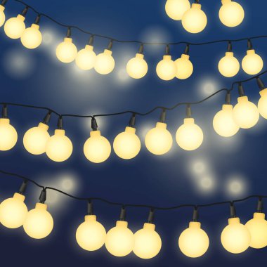 Gece illüstrasyon pankartımızdaki dizgi ışıkları