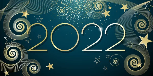 Happy New Year 2022 Ilustrare Carte Salut Mare — Fotografie, imagine de stoc