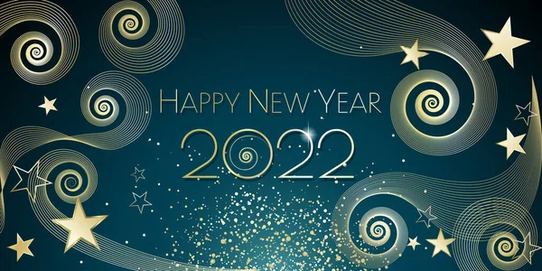 Feliz Año Nuevo 2022 Gran Tarjeta Felicitación Ilustración —  Fotos de Stock