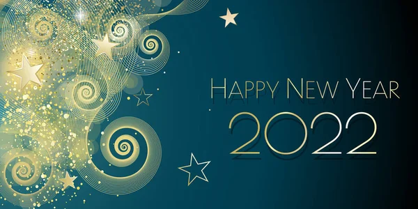 Happy New Year 2022 Large Greeting Card Illustration — Stock Photo, Image