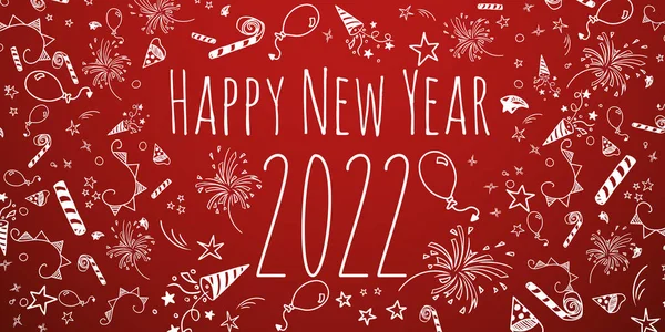 Новим 2022 Роком Милі Зимові Каракулі Ілюстрація — стокове фото
