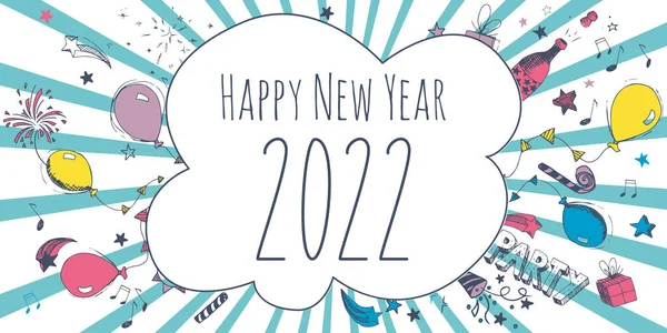 Feliz Año Nuevo 2022 Tarjeta Felicitación Celebración Ilustración — Foto de Stock
