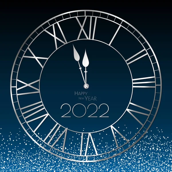 新年快乐2021时钟和灿烂的设计 — 图库照片