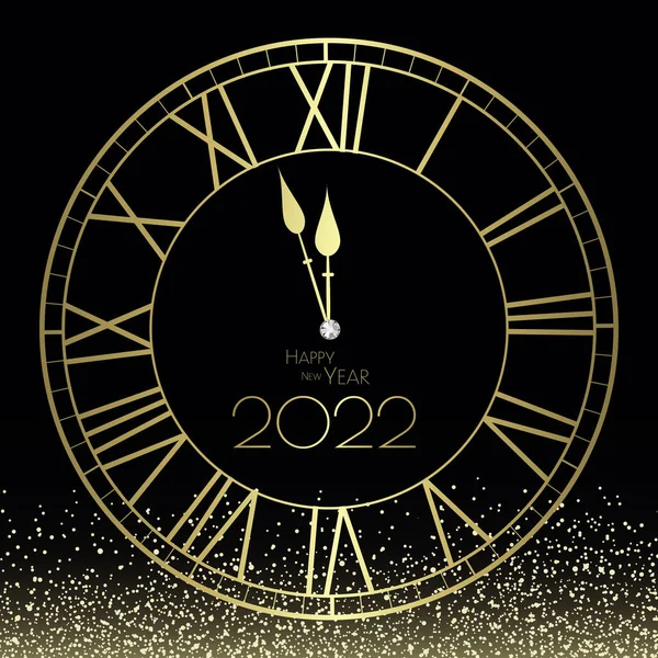 Feliz Ano Novo 2021 Relógio Brilho Design — Fotografia de Stock