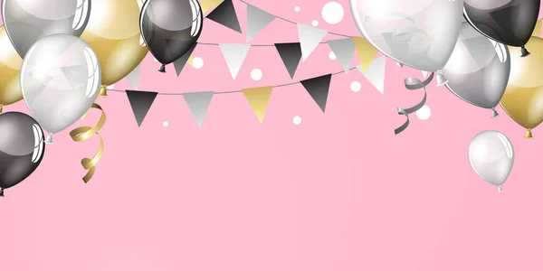 Uroczyste Party Balony Ilustracja Duże Tło — Zdjęcie stockowe