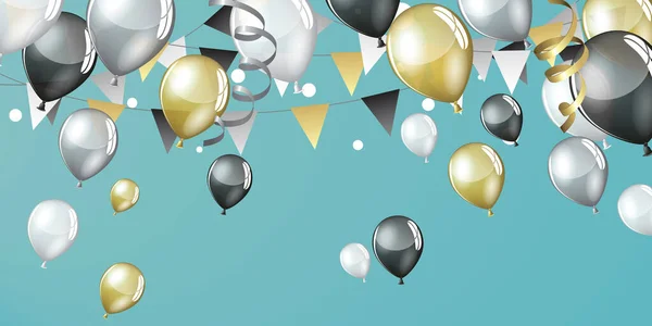 Εορταστική Κόμμα Μπαλόνια Απεικόνιση Μεγάλο Φόντο — Φωτογραφία Αρχείου