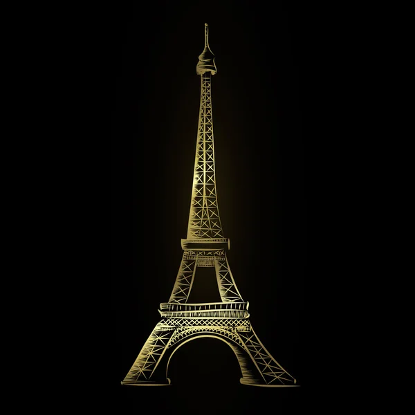 Torre eiffel de ouro — Vetor de Stock