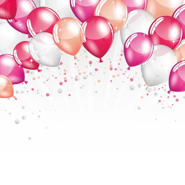 Rosa och vita ballonger — Stock vektor