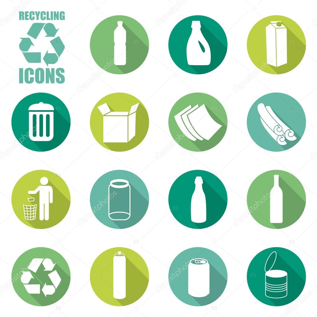 Recycling design icons