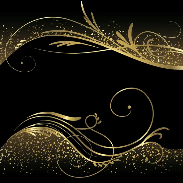 Abstract black and gold background — Stock Vector