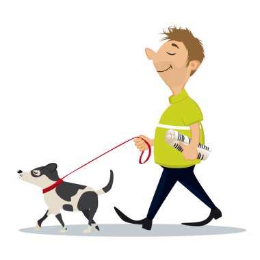 Köpekli bir adam.