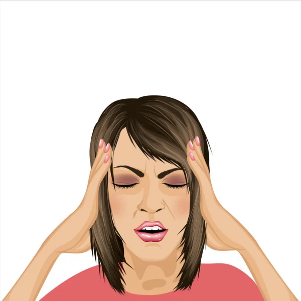 Femeie dureri de cap — Vector de stoc