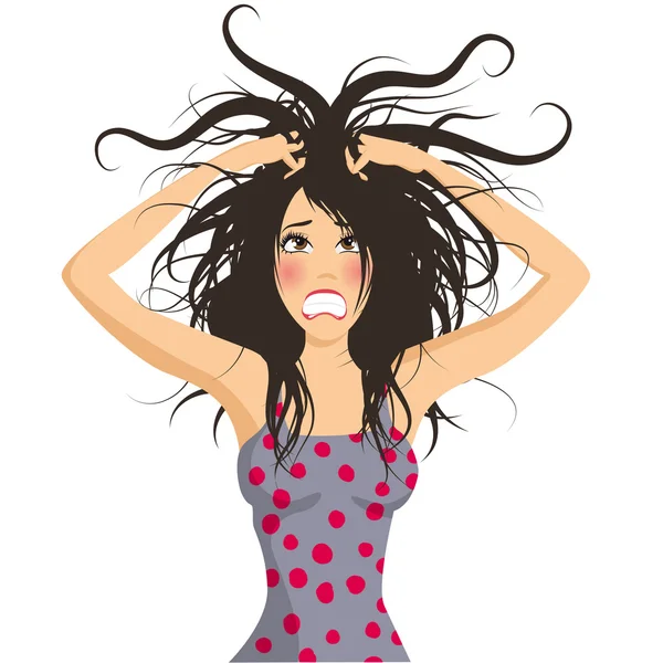 Stressed girl — Stock Vector