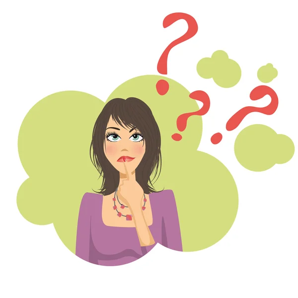 Girl questions — Stock Vector