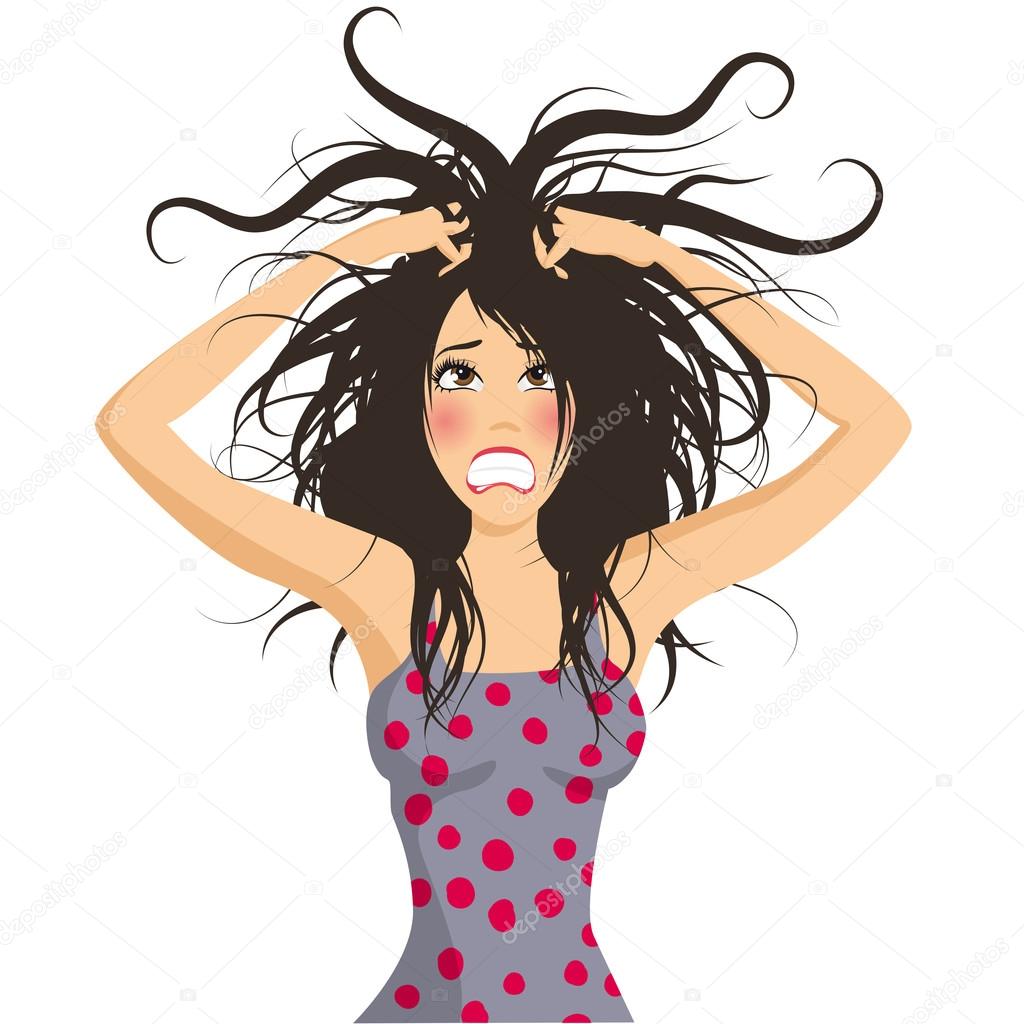 Chica estresada Ilustración de stock de ©Orkidia #83604102