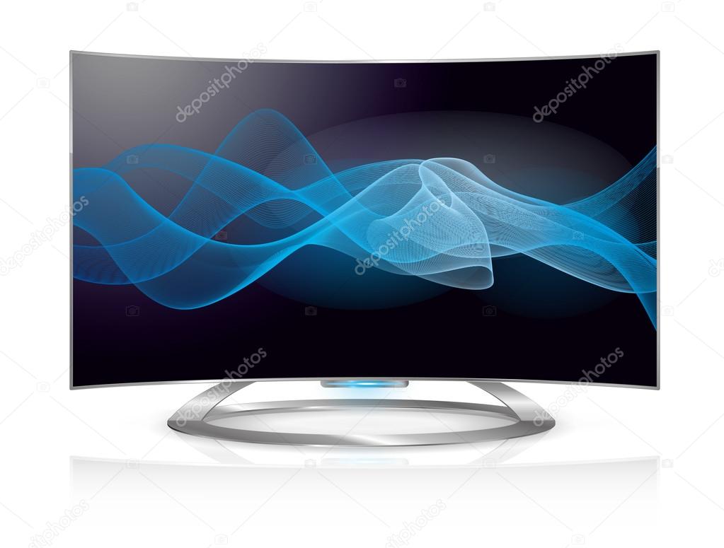 Curved TV waves screen