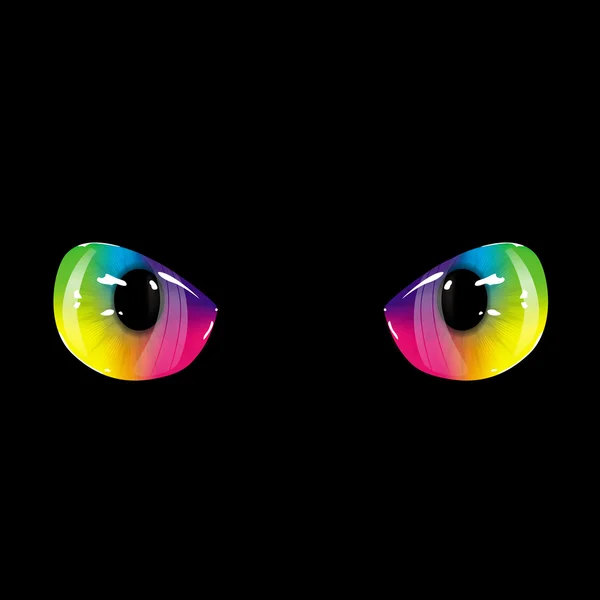 Olhos de arco-íris preto — Vetor de Stock
