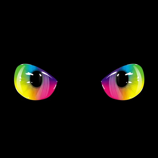 Ojos de arco iris negro — Vector de stock