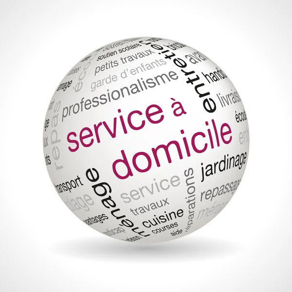 Sfera tema French Home Service con parole chiave — Vettoriale Stock