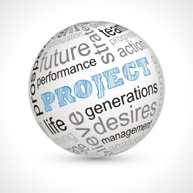 Project theme sphere with keywords clipart