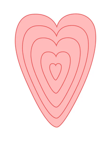 Simple Pink Isolated Heart Cartoon Style — Stock vektor