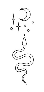 sihirli izole çizgi siyah element ile yılan