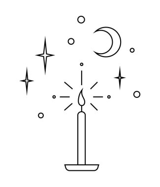 sihirli izole çizgi siyah element mum ile