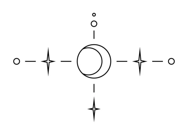 Magie Geïsoleerde Contourlijn Zwart Element — Stockvector