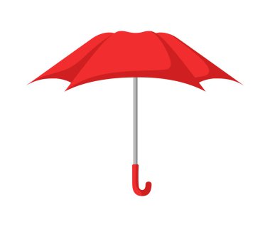 Çizgi film tarzında izole edilmiş kırmızı yağmur şemsiyesi