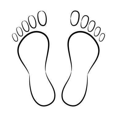 Siyah bir çizgi çizen ayak izlerinin simgesi