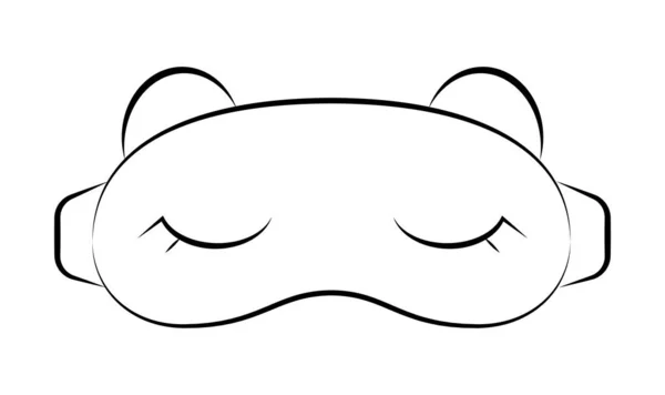 Icon Black Contour Drawing Sleep Mask — Stock Vector