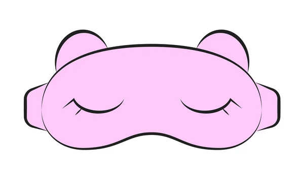 可愛いピンクのアイコン睡眠マスク — ストックベクタ
