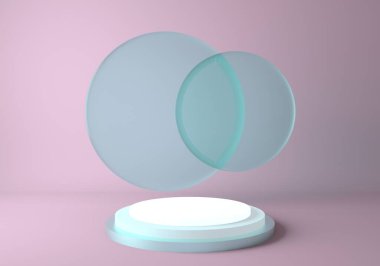 3D soyut arkaplan, sahne geometrisi şekilli podyumu ürün gösterimi için düzenleyin. 3d illüstrasyon.