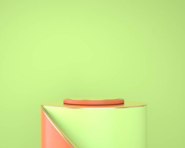 Ürünün soyut geometrik şekilleri minimal ve modern kavramlar, kaide, podyum, stand, 3D.