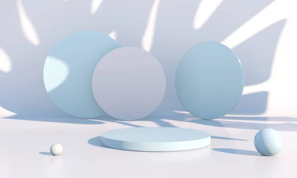 Geometrik şekilli en küçük sahne, gölgeli krema arkaplanlı podyumlar. Kozmetik ürünü gösterilecek sahne, 3d
