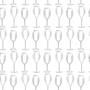 Elle çizilmiş şarap kadehsiz şarap ya da alkol içerikli arka plan minimalist tasarım. İzole Vektör illüstrasyon Çubuğu Restoranı İçerik İçeriği Mönü Tasarımı Tanıtım Broşürü