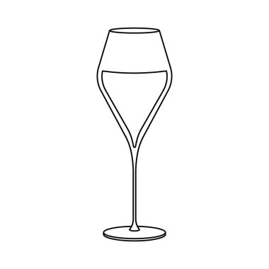 Şık Şarap Kadehi Yapıştırması Simgesi Pictogram Şarap Temalı Kartlar Minimalist Tasarım Ögesi Fikri. Ayrı Vektör illüstrasyonu Şarap Günü Tanıtım Afişi, Broşür Fiyat etiketi, etiket