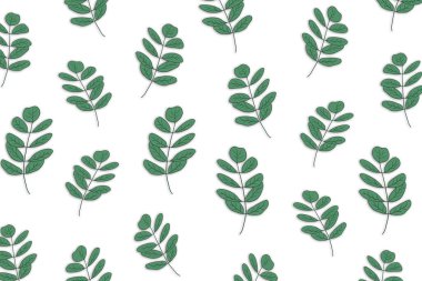 Beyaz arkaplan ve çiçek desenli el çizimi bitki vektör çizimi