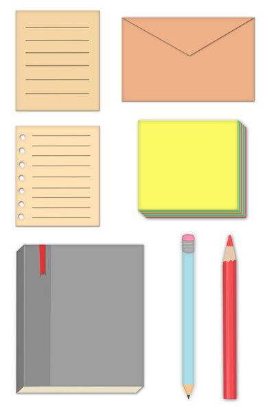 Journal-ling collection vector illustration, Notes Papers Isolated on white background