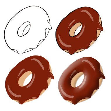 Beyaz arkaplanda izole edilmiş büyük Fast Food ikonları vektör çizimi