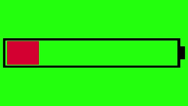 Batterijlading Groen Scherm — Stockvideo