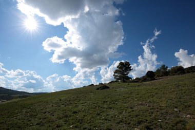 bulutlar, yeşil yatay.